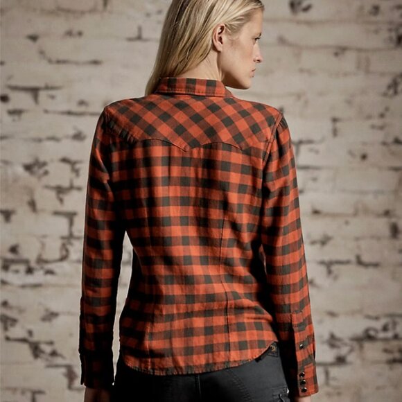 RRL Plaid Cotton Western Shirt - Picture 6 of 16